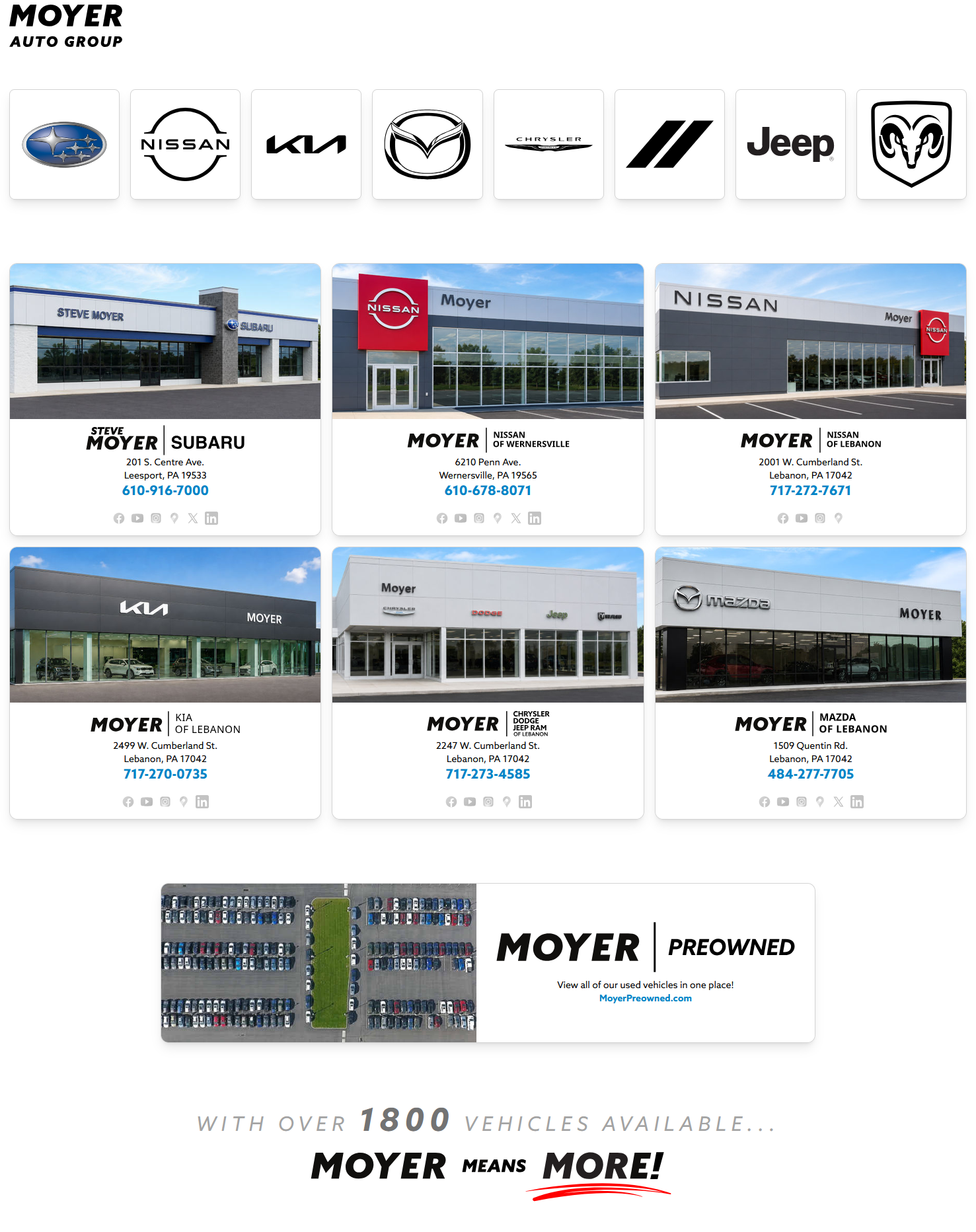 Moyer Auto Group landing page